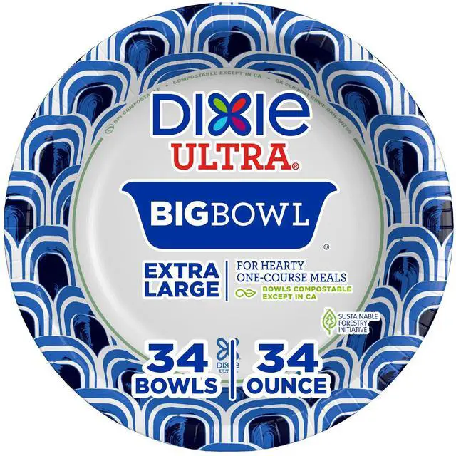 Main image of Dixie Ultra Large 34 oz Paper Bowls, 34 Count