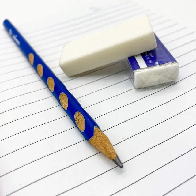 Alt view image 4 of 7 - White 2B Rubber Erasers, 10 Pieces, for School Kids