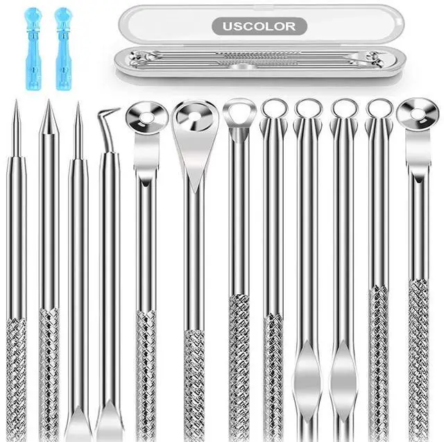 Main image of 8PCS Stainless Steel Blackhead Remover Kit, Pimple Extractor Tool for Face, Acne Whitehead Blemish Removal