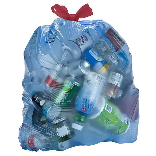 Alt view image 4 of 6 - 13Gallon 60Count Amazon Basics Blue Recycling Drawstring Tall Kitchen Unscented Trash Bags