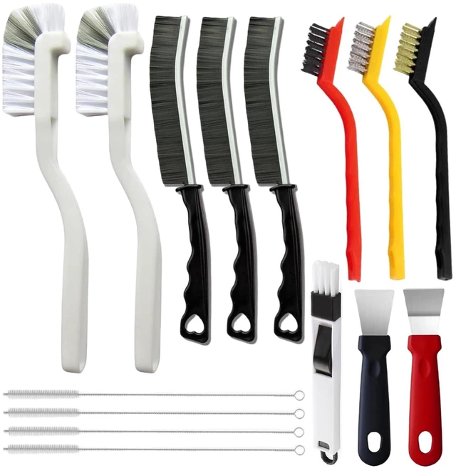 Main image of 15Pcs Crevice Cleaning Brush Set, Hard Bristle Scrub Brushes for Deep Cleaning Gap, Window Groove, Sliding Door Sill, Tile Lines, Shutter, Corner, Sink, Teapot, Bottle