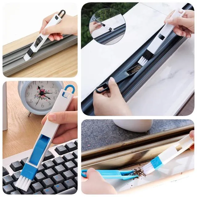 Alt view image 6 of 7 - 15Pcs Crevice Cleaning Brush Set, Hard Bristle Scrub Brushes for Deep Cleaning Gap, Window Groove, Sliding Door Sill, Tile Lines, Shutter, Corner, Sink, Teapot, Bottle