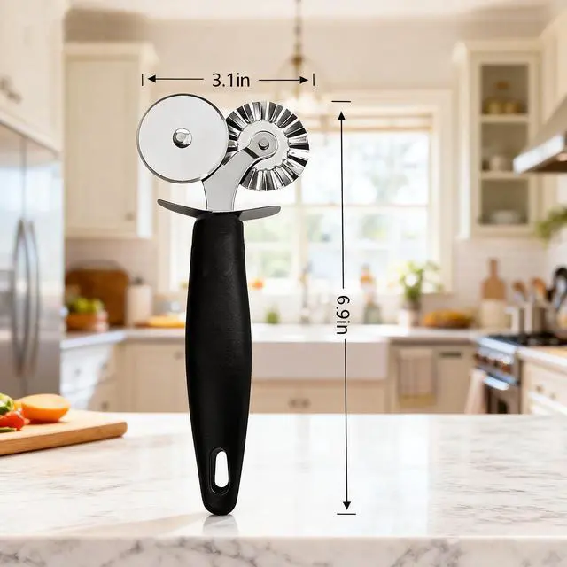 Alt view image 3 of 5 - Stainless Steel Pastry Cutter Wheel, Durable Dough Cutter