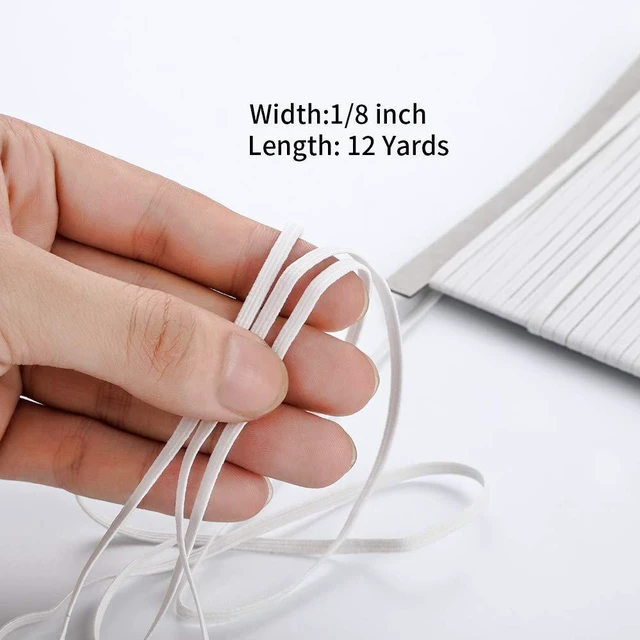Alt view image 4 of 7 - 1/8Inch x 12Yards Airisoer Elastic Bands for Sewing, White