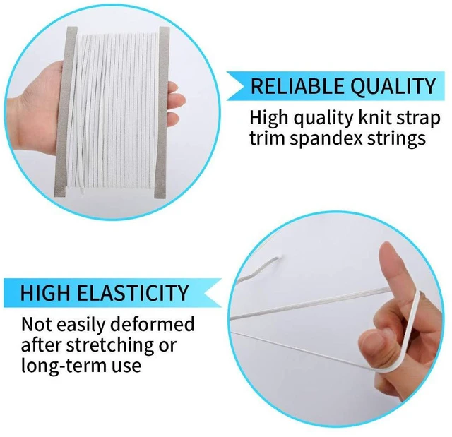 Alt view image 7 of 7 - 1/8Inch x 12Yards Airisoer Elastic Bands for Sewing, White