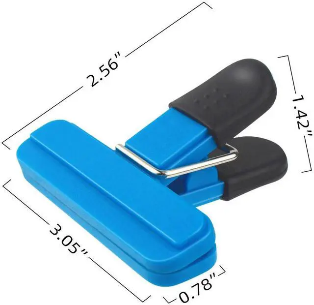 Alt view image 4 of 7 - 6 Pack Heavy Duty Tight Seal Grip Plastic Chip Bag Clips for Food Storage, Small Sizes, Assorted Colors (3 Colors)