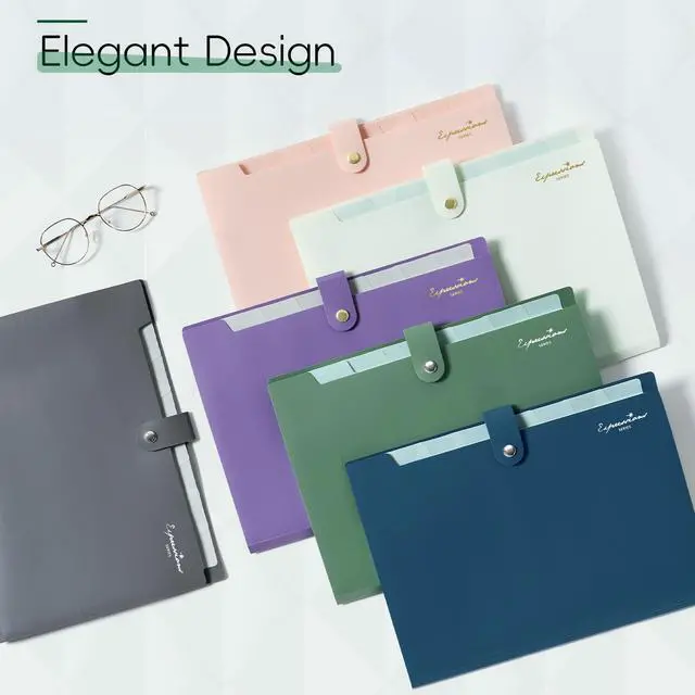 Alt view image 6 of 6 - Sooez 8-Pocket Accordion File Organizer, Expanding File Folder