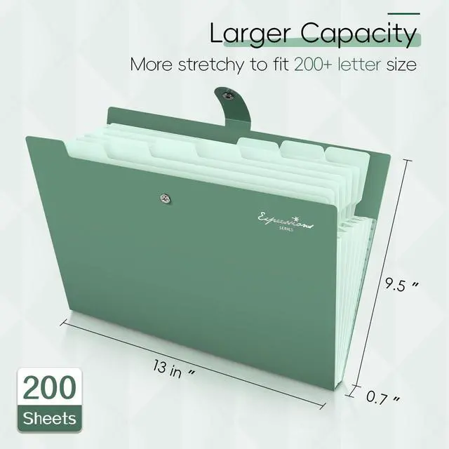 Alt view image 3 of 6 - Sooez 8-Pocket Accordion File Organizer, Expanding File Folder