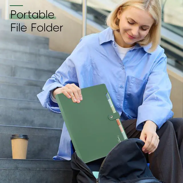 Alt view image 2 of 6 - Sooez 8-Pocket Accordion File Organizer, Expanding File Folder