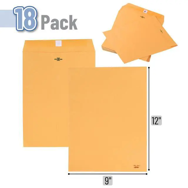 Alt view image 5 of 6 - Mr. Pen Clasp Envelopes, 18 Pack, 9x12 Inches, Brown Kraft