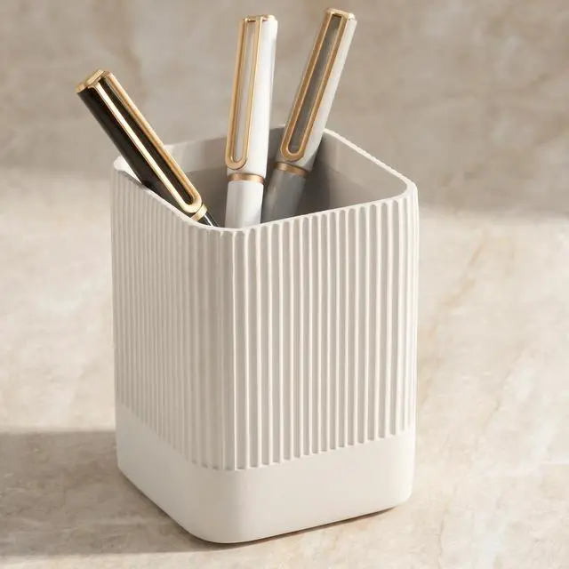 Main image of KIBAGA Modern Concrete Pen Holder - Aesthetic Desk Pencil Cup
