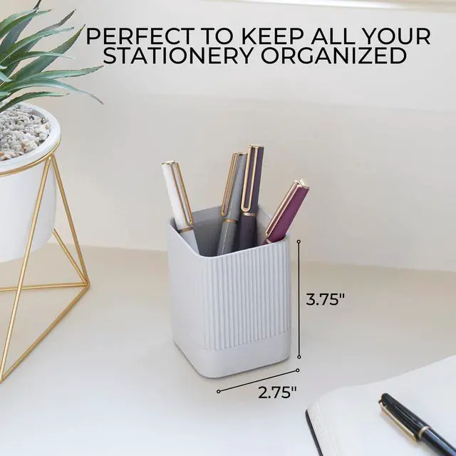 Alt view image 3 of 5 - KIBAGA Modern Concrete Pen Holder - Aesthetic Desk Pencil Cup