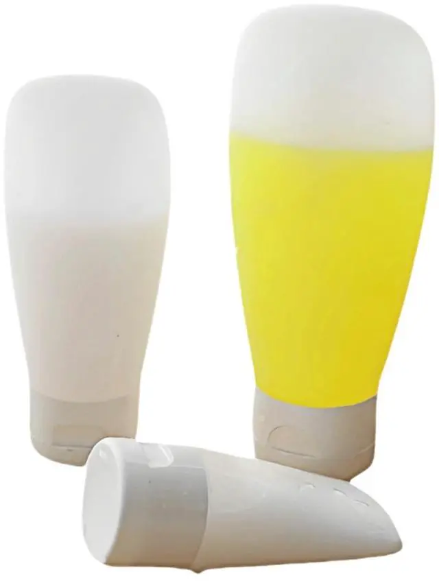 Main image of Chinshwehaw Portable Travel Bottles Set, 3-Pack (30ml, 60ml, 100ml), Silicone Squeeze Containers, Leakproof, Wide Mouth, BPA-Free, TSA Approved, White, for Toiletries, Sh