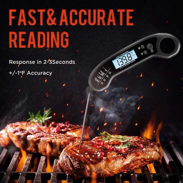 Alt view image 6 of 7 - Digital Instant Read Meat Thermometer, Waterproof, for Grill, Cooking, BBQ, Turkey, Candy, Liquids, Beef, Kitchen and Outside