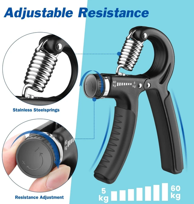 Alt view image 5 of 6 - AIXPI Grip Strength Trainer, Adjustable Resistance 11-132 Lbs (5-60kg), Forearm Strengthener, 1 Pack