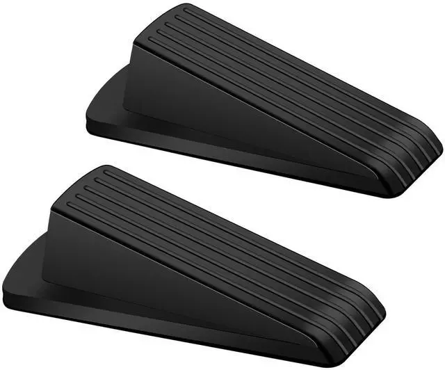 Main image of 2 Pack Rubber Door Stoppers, Heavy Duty Wedge for Bottom of Door Security, Carpet Use