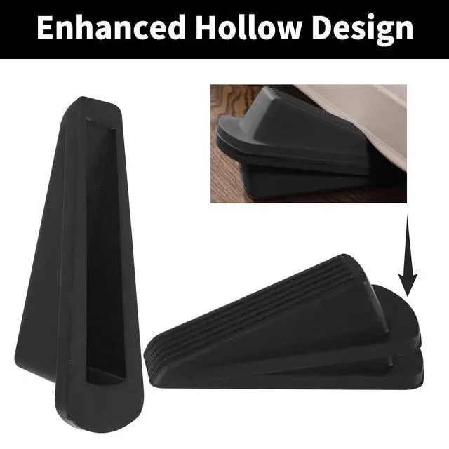 Alt view image 6 of 6 - 2 Pack Rubber Door Stoppers, Heavy Duty Wedge for Bottom of Door Security, Carpet Use