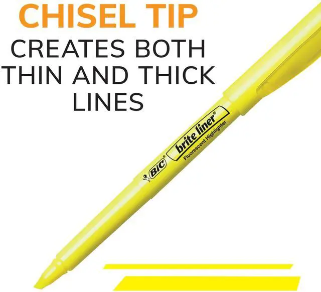 Alt view image 4 of 6 - BIC Brite Liner Highlighters Chisel Tip, 5-Count Pack, Assorted Colors