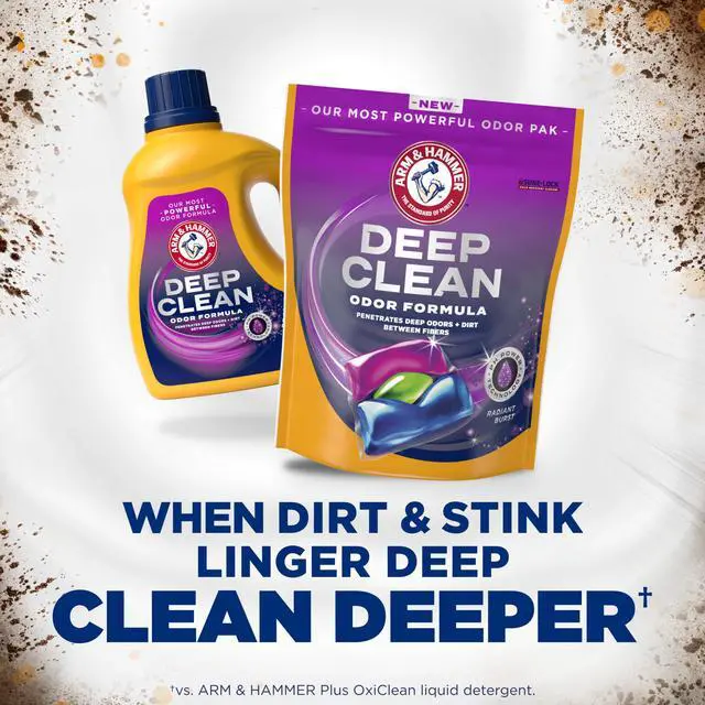 Alt view image 4 of 6 - ARM & HAMMER Deep Clean Odor Formula Laundry Detergent Power Paks, 21 Count