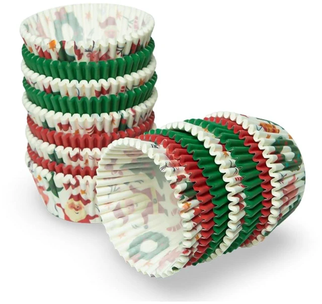 Alt view image 4 of 7 - 500 Paper Cupcake Liners, Grease Proof, Food Grade, Nut Serving Containers, Christmas