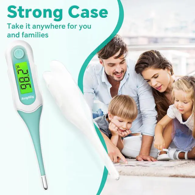 Alt view image 3 of 6 - 8 Second Digital Oral Thermometer with 3 Color Backlit and Fever Alarm for Adults, Kids, Oral, Rectal, Underarm