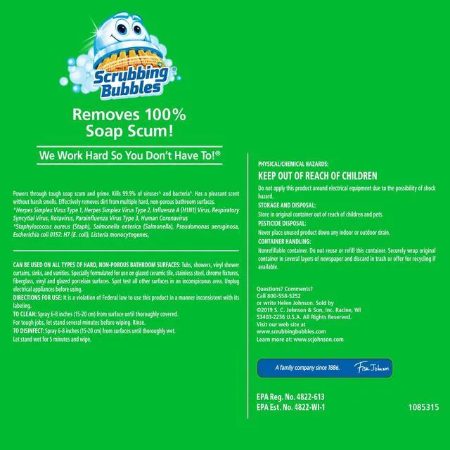 Alt view image 6 of 7 - Scrubbing Bubble Bathroom Grime Fighter, Floral Fusion Scent, 32oz Spray Bottle