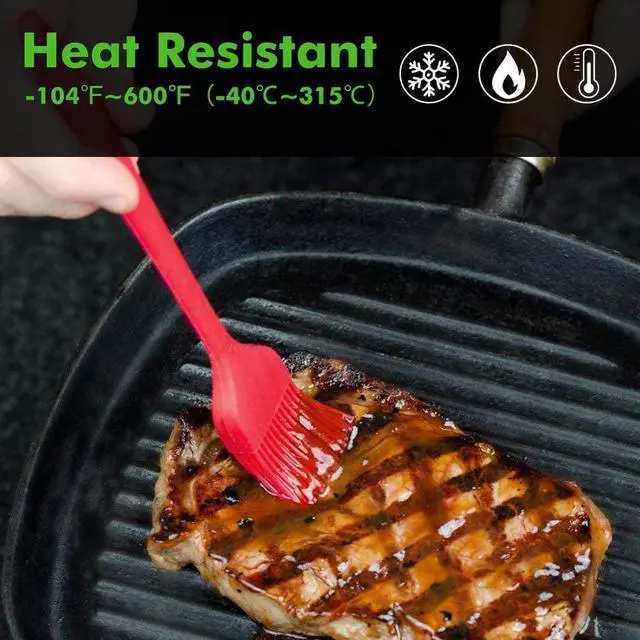 Alt view image 3 of 5 - SURDOCA Silicone Pastry Basting Brush - 2-Pack 10-in & 8-in Heat Resistant, BPA Free, Stainless Steel Core for Baking, Cooking, BBQ Grilling