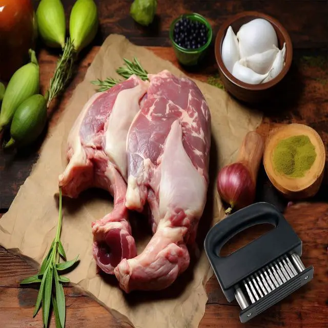 Alt view image 2 of 6 - Meat Tenderizer with 48 Stainless Steel Blades for Kitchen