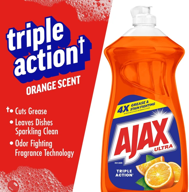 Alt view image 3 of 6 - Ajax Ultra Liquid Dish Soap, Triple Action, Orange Scent, 52 fl oz