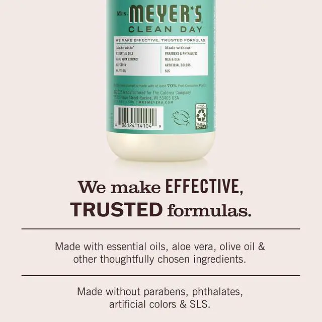 Alt view image 4 of 6 - Mrs. Meyer's Clean Day Hand Soap, Basil Scent, 12.5 Fl Oz Bottle