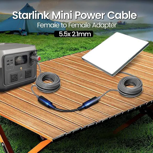 Alt view image 4 of 7 - DC Female to Female Adapter 5.5mm x 2.1mm DC Barrel Connector Extender 12V Waterproof for Starlink Mini Power Cord PoE Splitter & RV Off-Grid Mobile Use