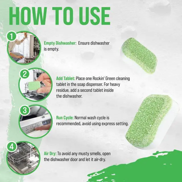 Alt view image 5 of 7 - Rockin' Green Citrus Lime Dishwasher Cleaner Tablets, 8 Pack