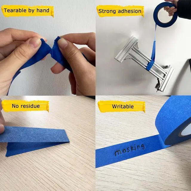 Alt view image 6 of 6 - 4 Rolls Premium Blue Painters Tape, 0.94in x 22yd Each, Multi-Purpose Masking Tape for Painting, DIY Crafts, No Residue, Easy Removal