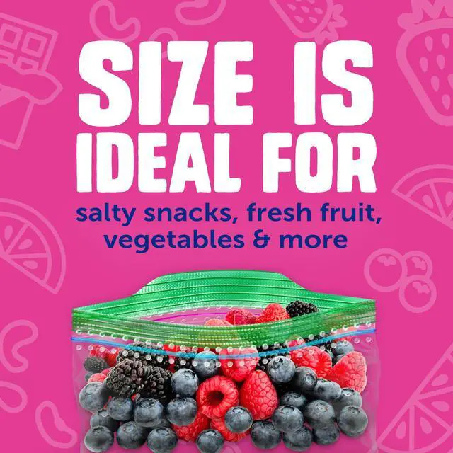 Alt view image 5 of 6 - Ziploc Snack Bags, Small Plastic Food Storage Bags, Easy Open and Close, 50 Bags