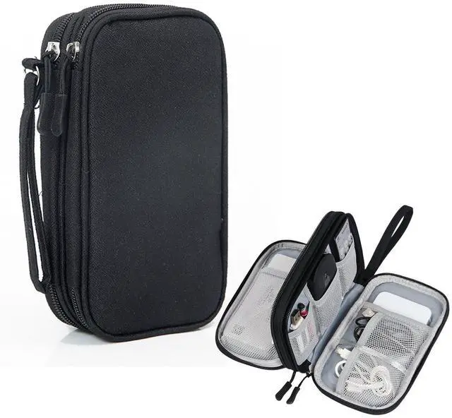 Main image of Water Resistant Electronic Organizer Travel Case, Double Layers Cable Organizer Storage Bag for Accessories, Charger and Cables