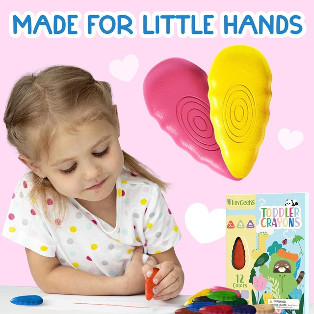 Main image of TinyGeeks 12 Water Drop Crayons, Non Toxic, Washable, Easy to Hold, Ergonomic Shape for Toddlers Kids Ages 3-8