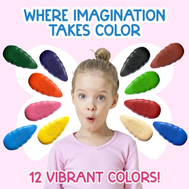 Alt view image 2 of 6 - TinyGeeks 12 Water Drop Crayons, Non Toxic, Washable, Easy to Hold, Ergonomic Shape for Toddlers Kids Ages 3-8
