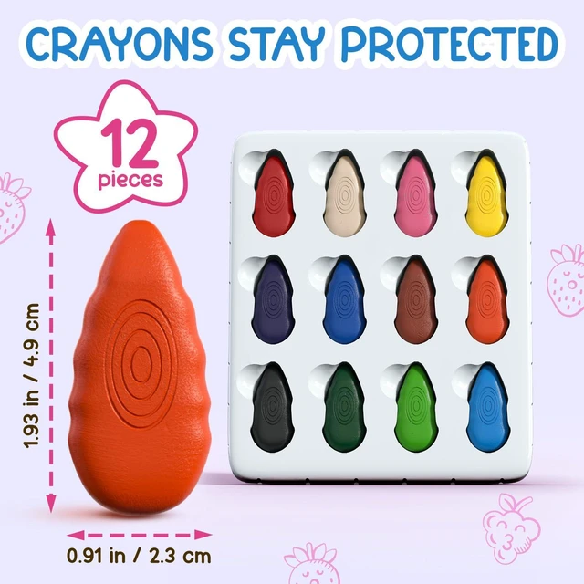 Alt view image 5 of 6 - TinyGeeks 12 Water Drop Crayons, Non Toxic, Washable, Easy to Hold, Ergonomic Shape for Toddlers Kids Ages 3-8