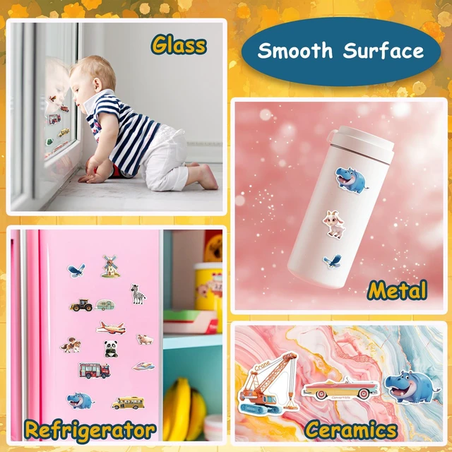 Alt view image 3 of 6 - 3-Pack Reusable Sticker Books: Vehicles, Truck, Animals & Farm JellyActivity Stickers Toddlers2-4, BoysGirls RoadTrip, Airplane, Train TravelEssentials Toy Birthday Gifts