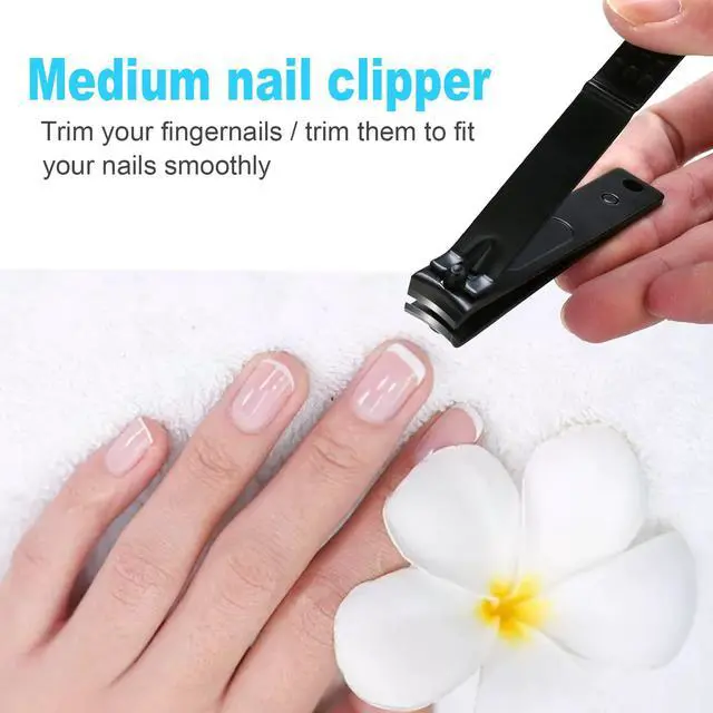 Alt view image 4 of 7 - 4 Piece Nail Clippers Set Fingernail and Toenail Cutters for Men and Women Black