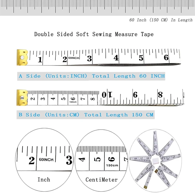 Alt view image 2 of 6 - Soft Measuring Tape for Body Fabric Sewing Tailor, 2-Pack 60Inch