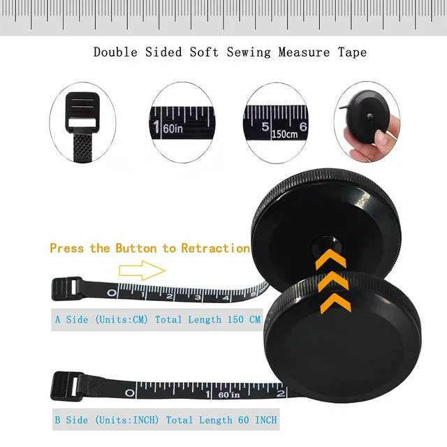 Alt view image 5 of 6 - Soft Measuring Tape for Body Fabric Sewing Tailor, 2-Pack 60Inch