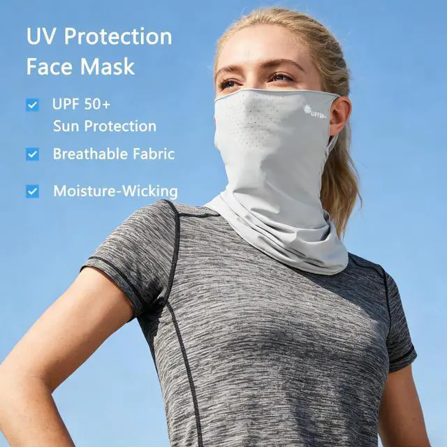 Alt view image 4 of 6 - UV Sun Protection Face Mask for Women and Men Breathable Cooling Summer Outdoor