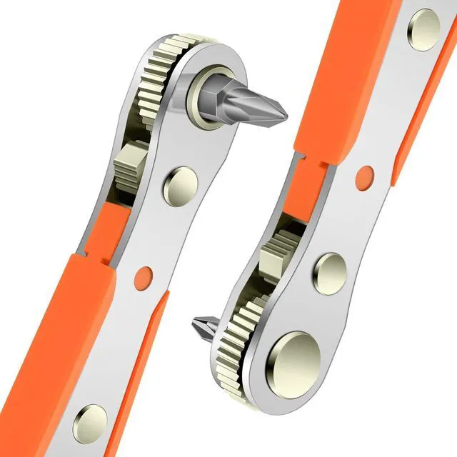 Main image of OSDUE Mini Ratchet Wrench, Right Angle Phillips Magnetic Screwdriver with 1/4" Drive High Torque Offset Reversible, for Tight Spaces, 1 Piece