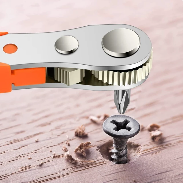 Alt view image 6 of 7 - OSDUE Mini Ratchet Wrench, Right Angle Phillips Magnetic Screwdriver with 1/4" Drive High Torque Offset Reversible, for Tight Spaces, 1 Piece