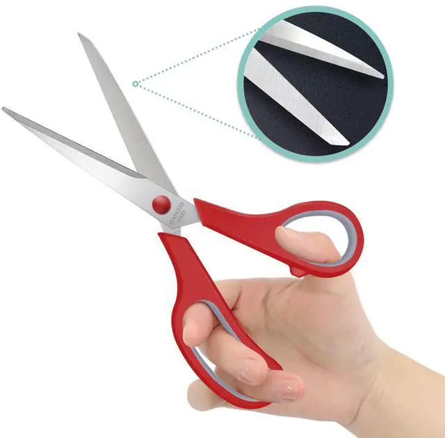 Alt view image 6 of 6 - 3-Pack 8" Stainless Steel Scissors, Sharp Heavy Duty Multipurpose for Sewing, Craft, Paper, Home Office School Teacher Supplies