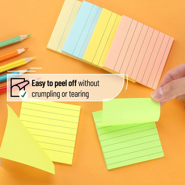 Alt view image 5 of 7 - Mr. Pen Lined Sticky Notes, 3" x 3", 6 Pads, 45 Sheets per Pad