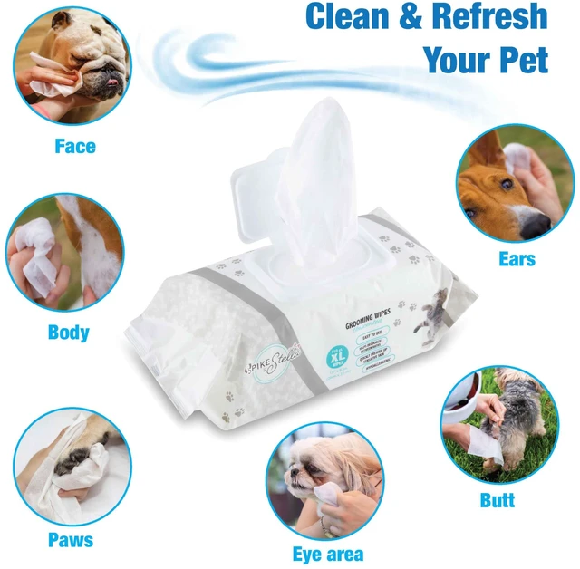 Alt view image 4 of 7 - 110 Pack Pet Grooming Wipes 8.6"x7.8" - Large & Extra-Large Sizes - Lavender, Aloe, & Unscented - Hypoallergenic & Extra Durable for Dogs & Cats