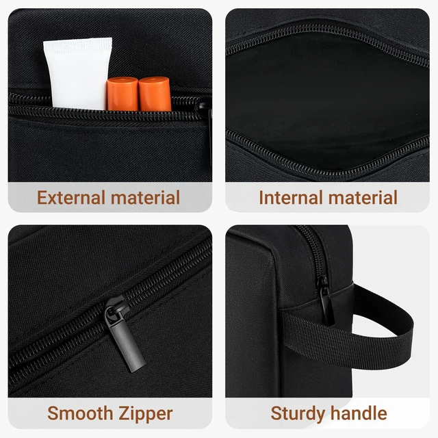 Alt view image 6 of 6 - Elviros Lightweight Hanging Toiletry Bag, Travel Dopp Kit, Small, Black
