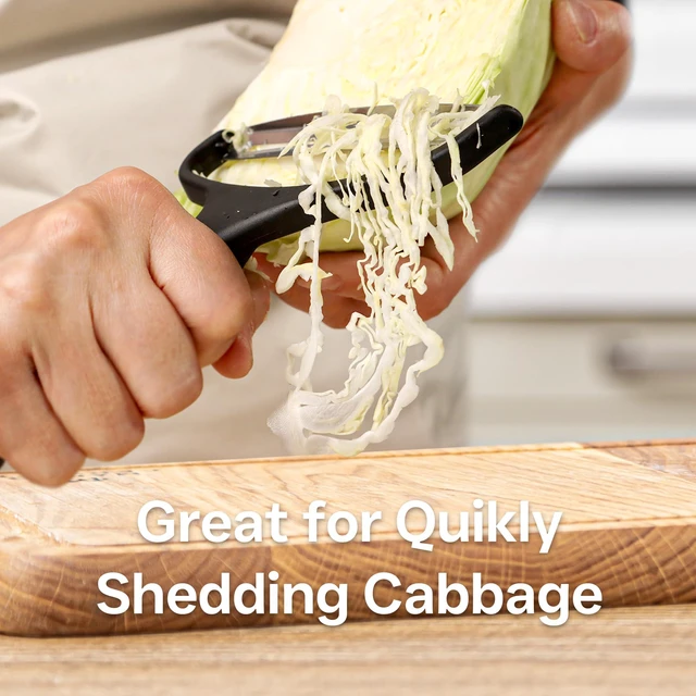Alt view image 6 of 6 - Y Wide Vegetable Peeler, Large Swivel Stainless Steel Blades, Cabbage Lettuce Julienne Shredder for Kitchen